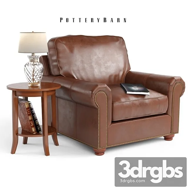 Webster leather armchair legacy tobacco 3D Model Free