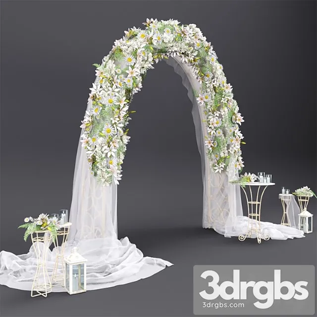 Wedding arch with flowers 3D Model Free
