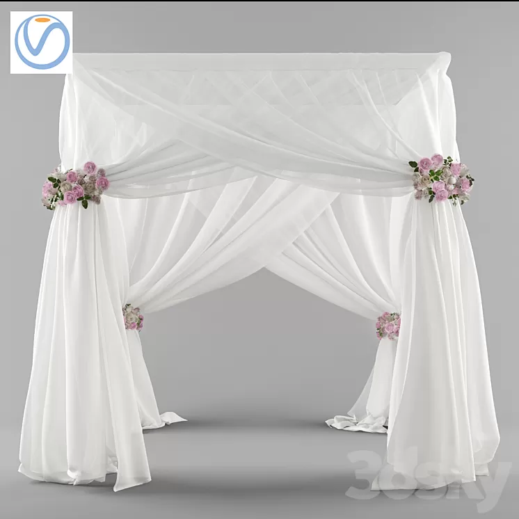 Wedding canopy (Vray) 3D Model