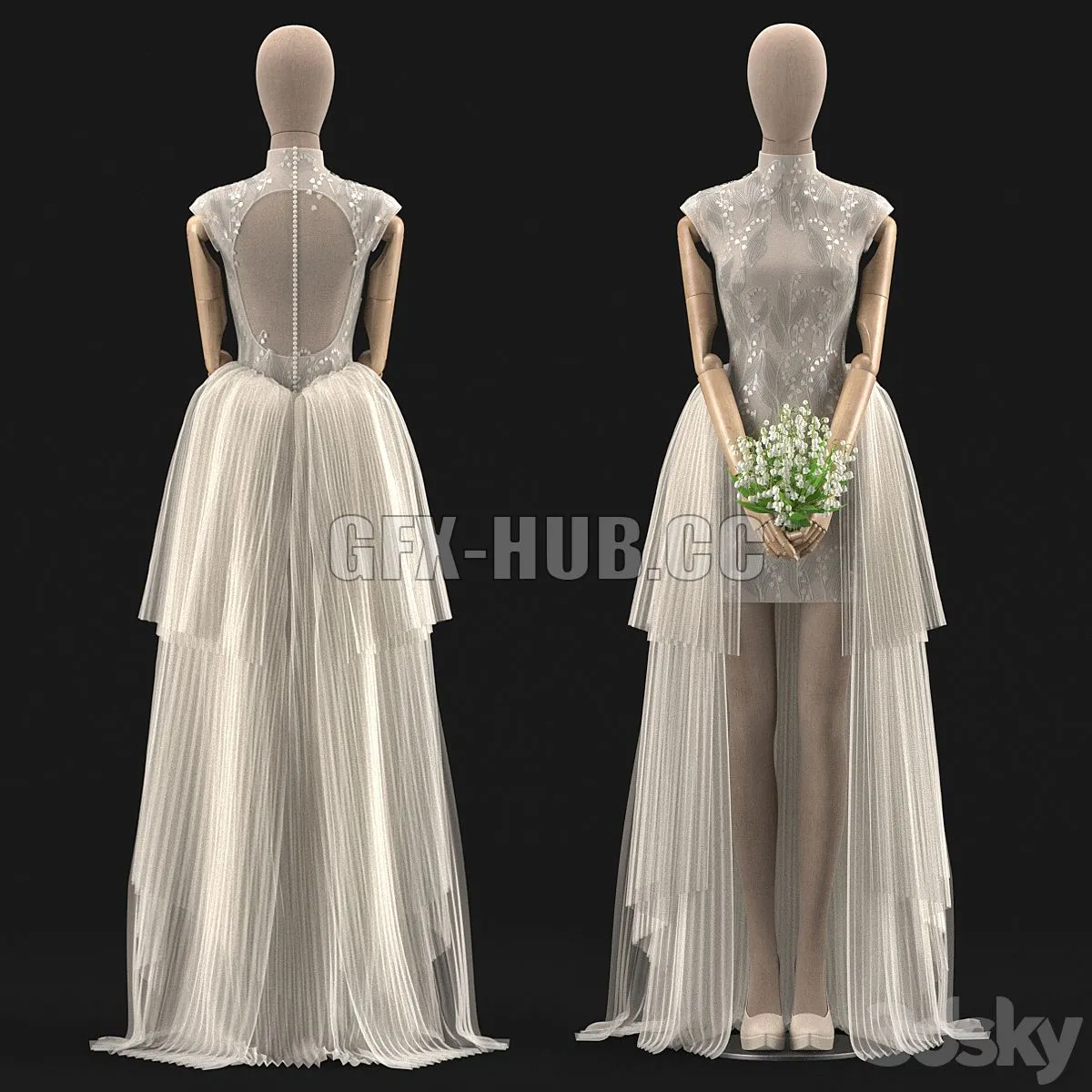 Wedding Dress 02 3D Model