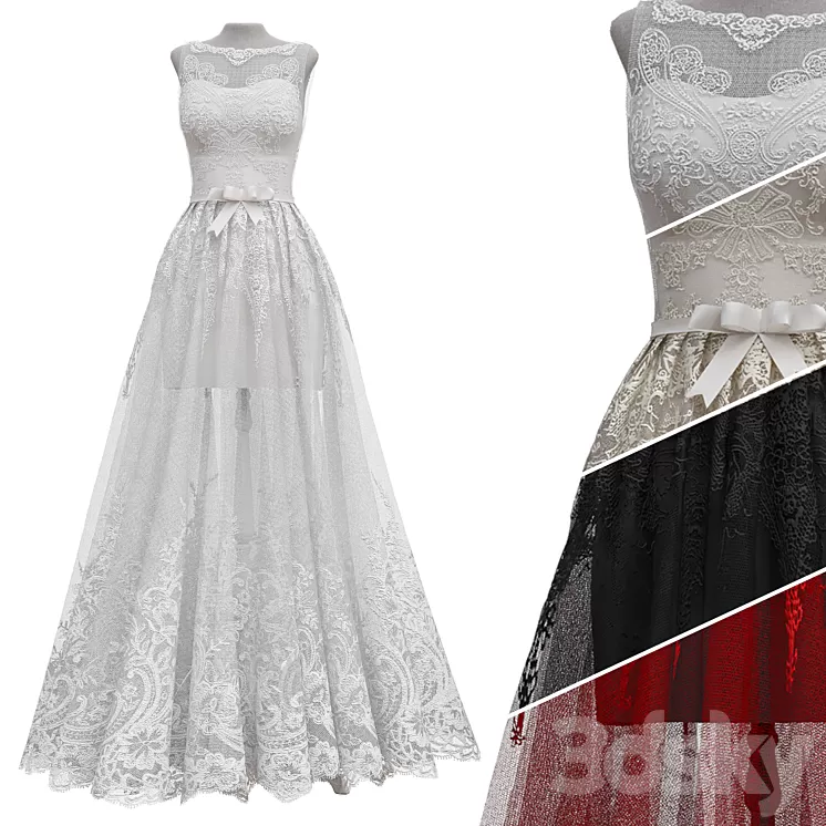Wedding Dress 3D Model Free