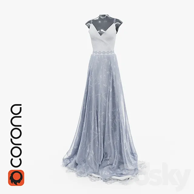 Wedding gown 3D Model