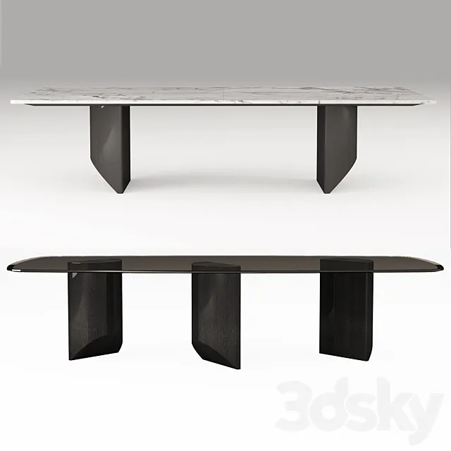 Wedge Dining Table Minotti 3D Model