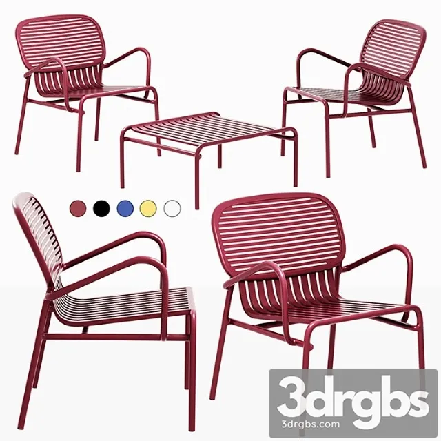 Week-end outdoor armchair + outdoor coffee table 2 3D Model Free