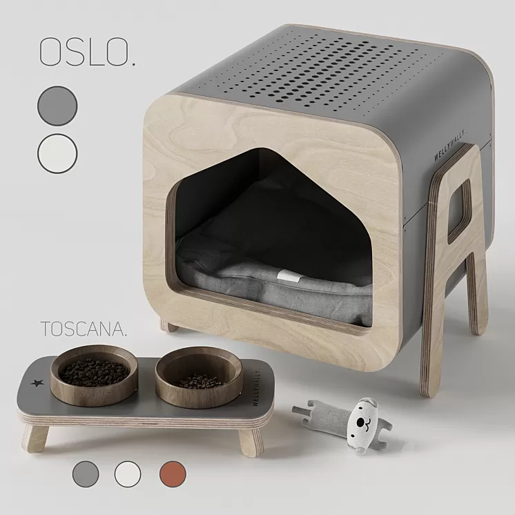 WeelyWally Oslo house and Toscana pet feeder