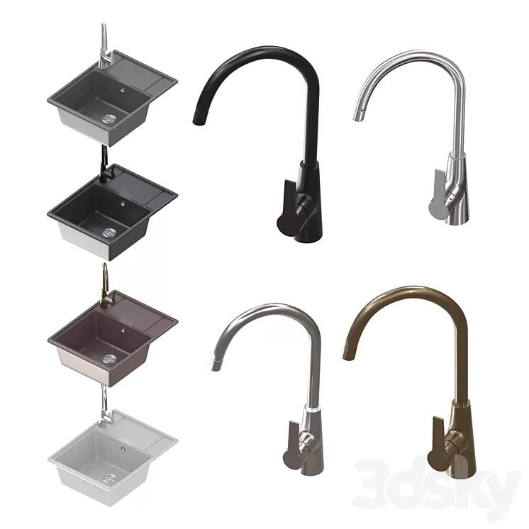 Weimar sink with Holstein crane 3D Model