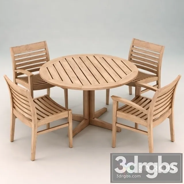 Well Spring Table and Chair 3D Model Free