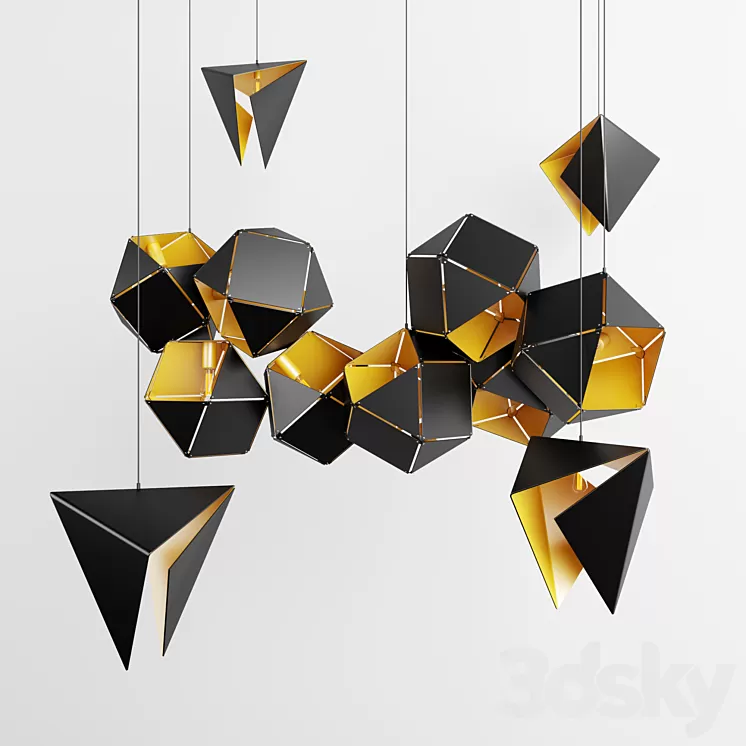 Welles Long Chandelier. Aarevalo STEALTH. 3D Model