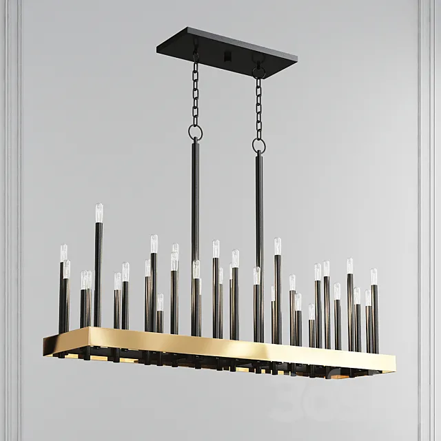 Wells Weathered Brass 18 Light Chandelier by Hinkley Lighting 3DModel