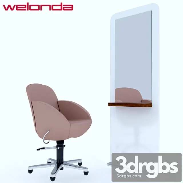 Weloda vida chair and style mirror 3D Model Free