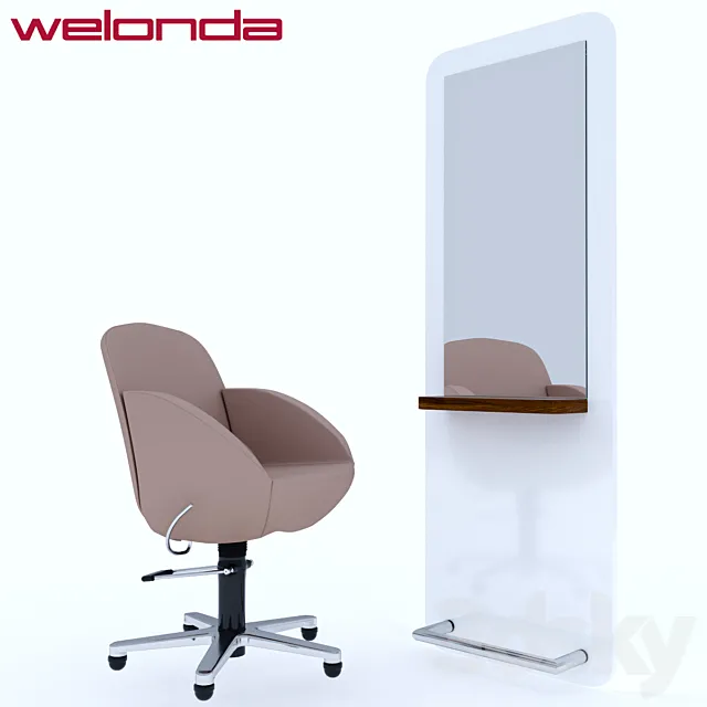 Weloda vida chair and style mirror 3D Model