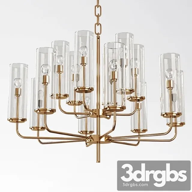 Wentworth 12 Light Shaded Tiered Chandelier 3D Model Free