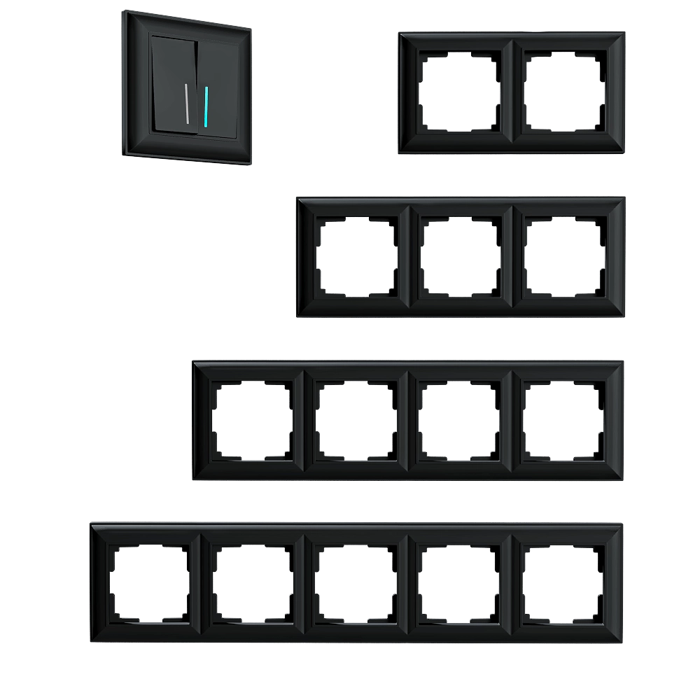 Werkel - Sockets and switches Fiore Black 3D Model