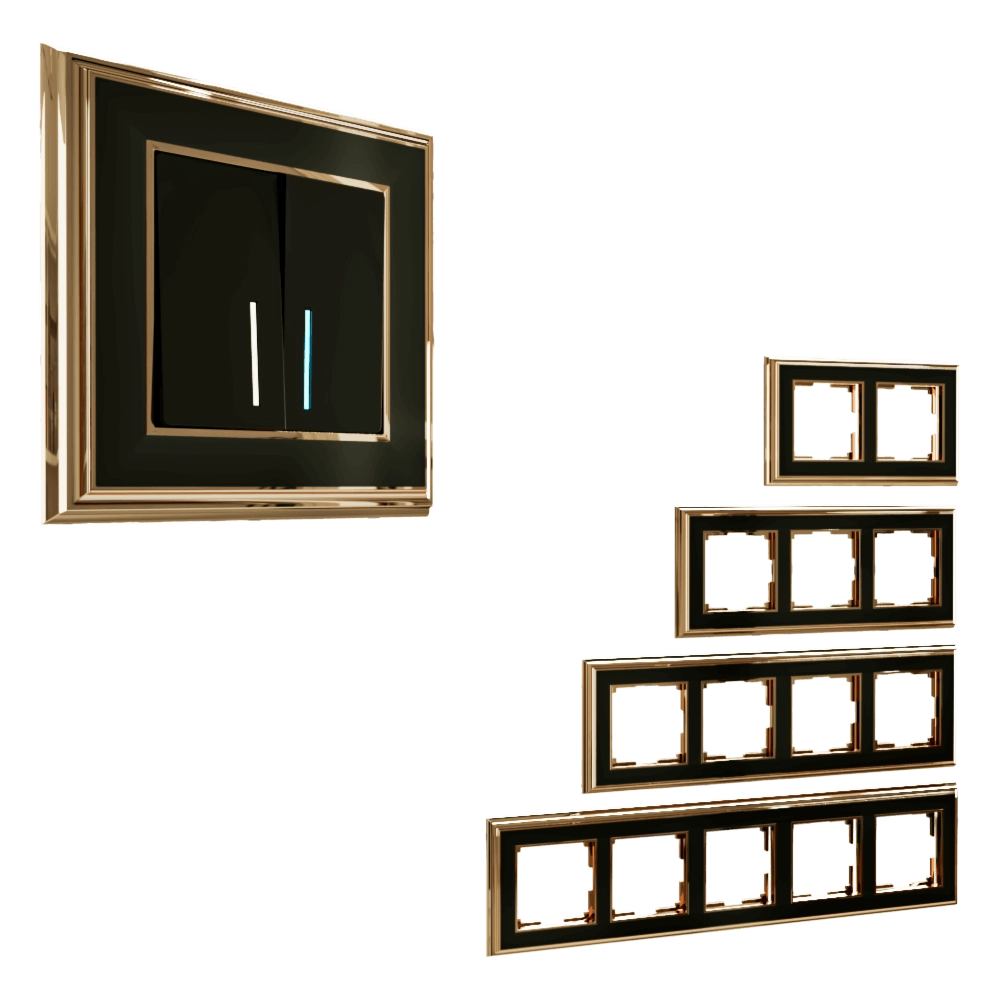 Werkel - Sockets and switches Palacio golden black 3D Model