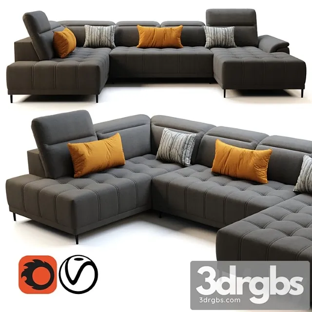 Wersal calvaro xl sofa 2 3D Model Download