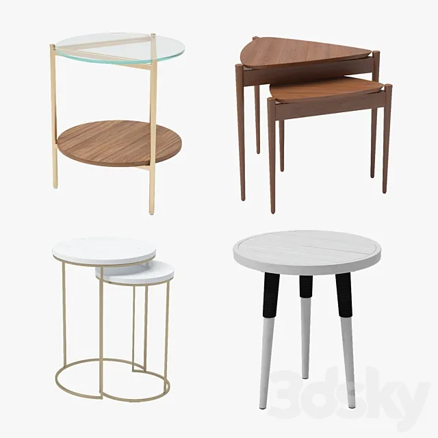 West elm _ side tables collection 3D Model