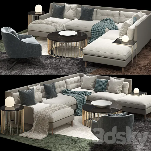 West elm _Sectional 3D Model