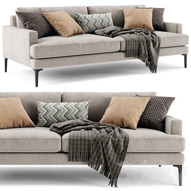 West Elm Andes 2 Seats Sofa 3D Model