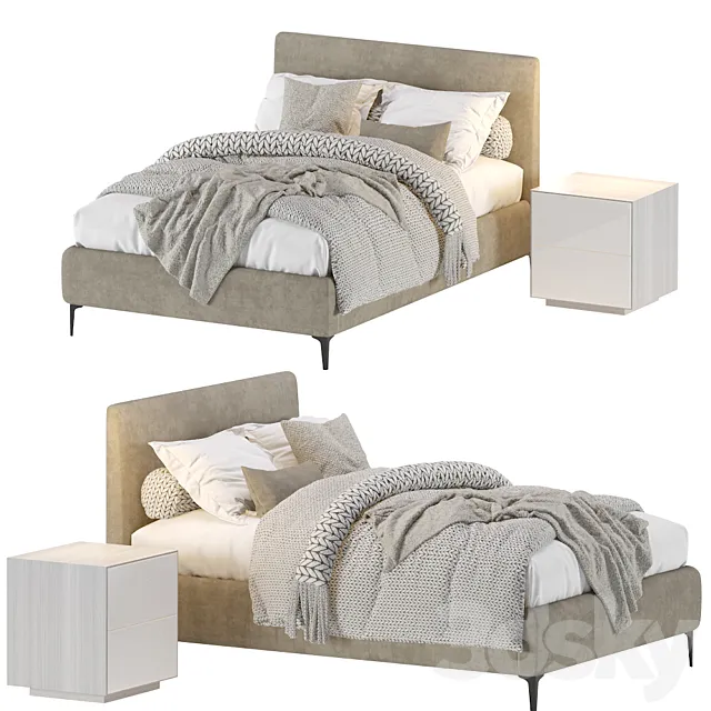 West Elm Andes Bed 3D Model