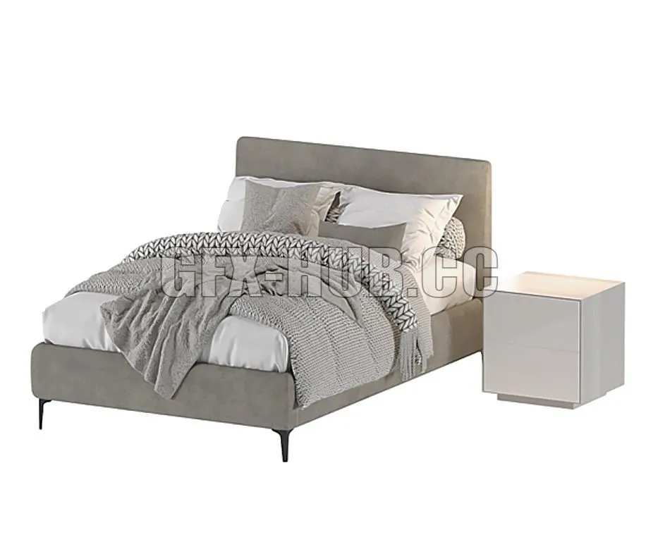 West Elm Andes Bed 3D Model