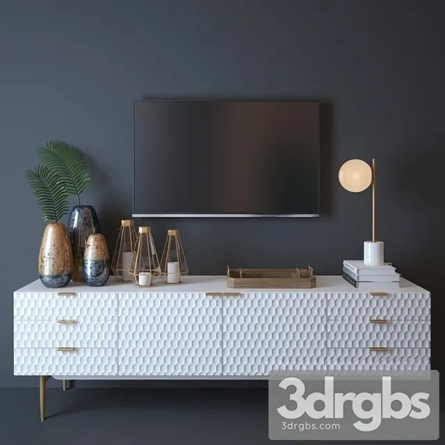 West Elm Audrey Media Console 3D Model Free