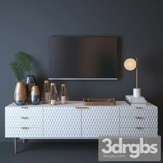 West Elm Audrey Media Console 3D Model Free