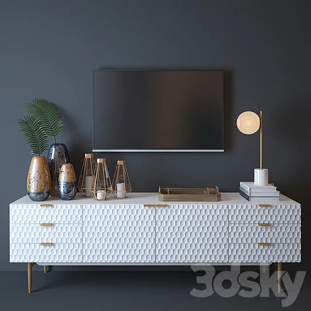 West elm Audrey Media Console 3D Model
