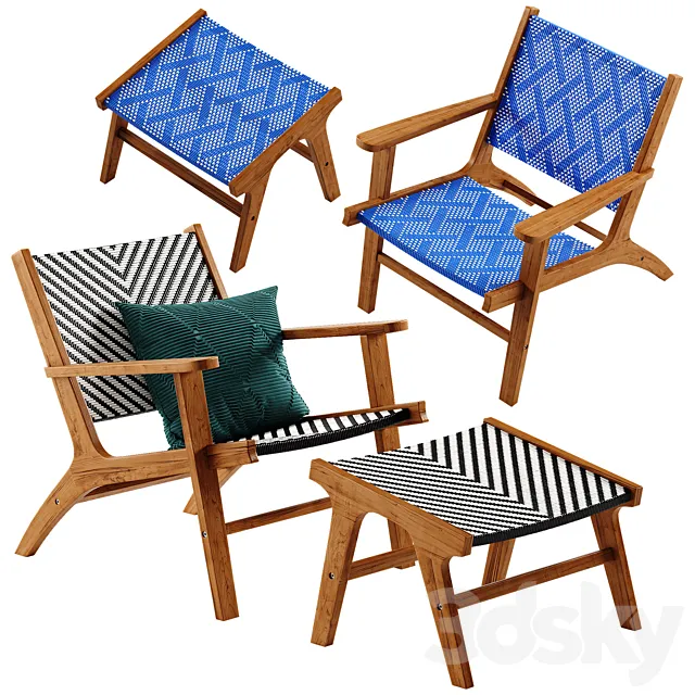 West elm bondi armchair 3D Model