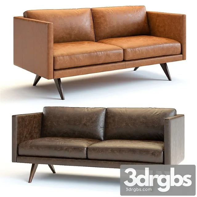 West Elm Brooklyn Leather Sofa 3D Model Free