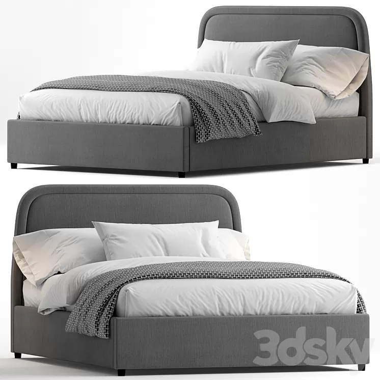 West Elm-Camilla queen Bed 3D Model