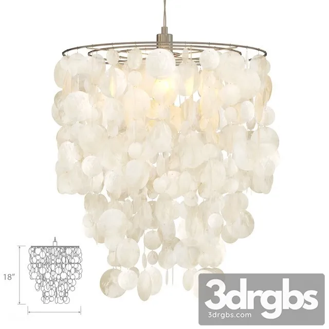 West Elm Capiz Round Pendant White 3D Model Free