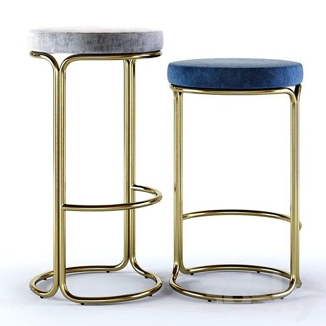 West Elm Cora Bar and Counter Stools 3D Model