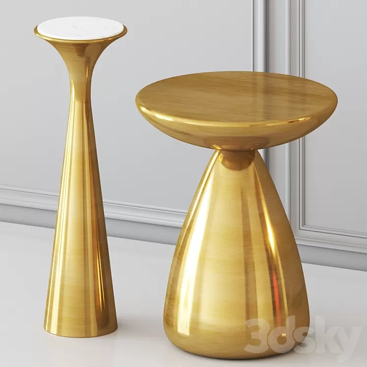 West Elm - Cosmo and Silhouette side tables 3D Model