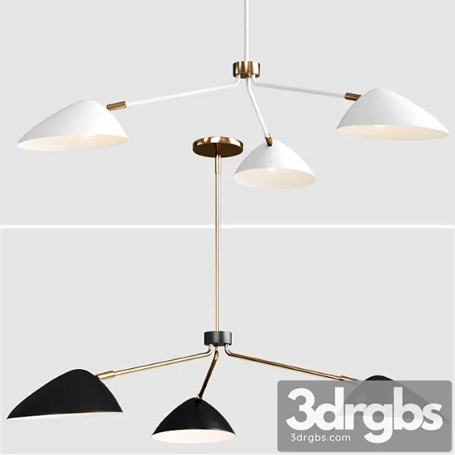 West elm curvilinear mid-century chandelier 3D Model Free