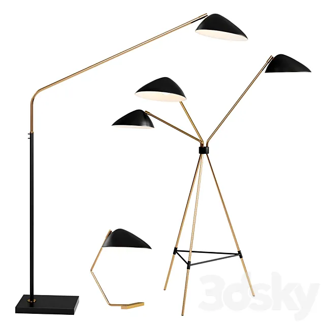 WEST ELM Curvilinear Mid-Century Lamp set Free Download