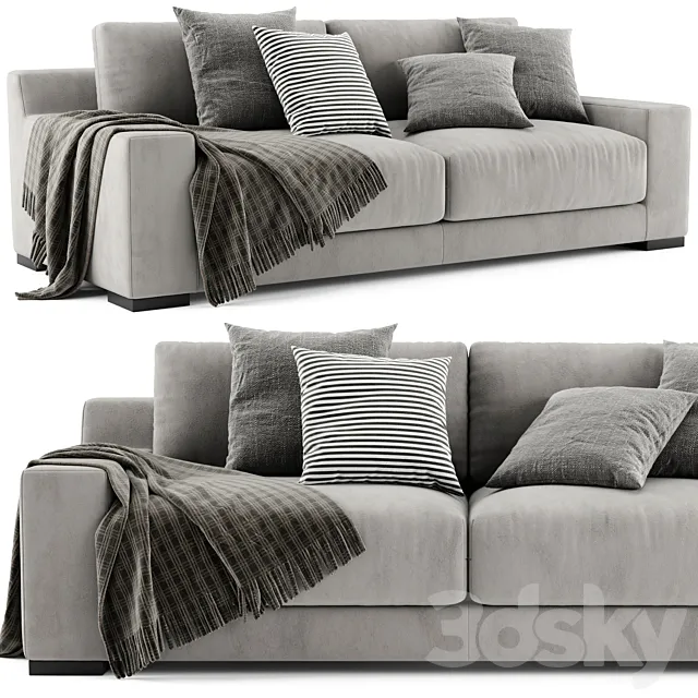 West Elm Dalton 2 Seats Sofa 3D Model