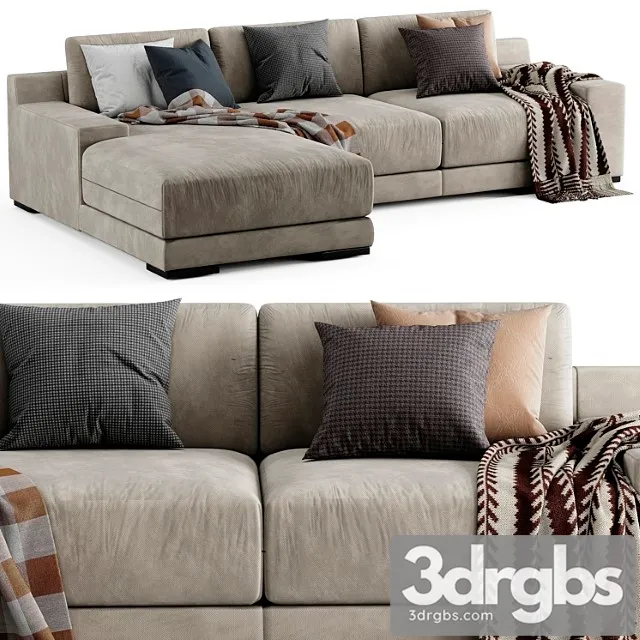 West elm dalton chaise longue sofa