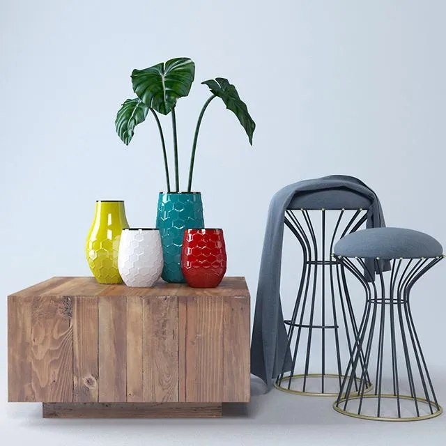 West Elm decor set 3D Model