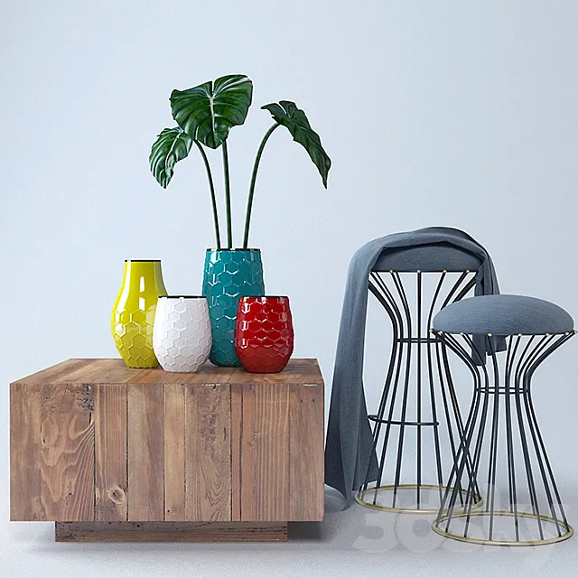 West Elm decor set 3DModel