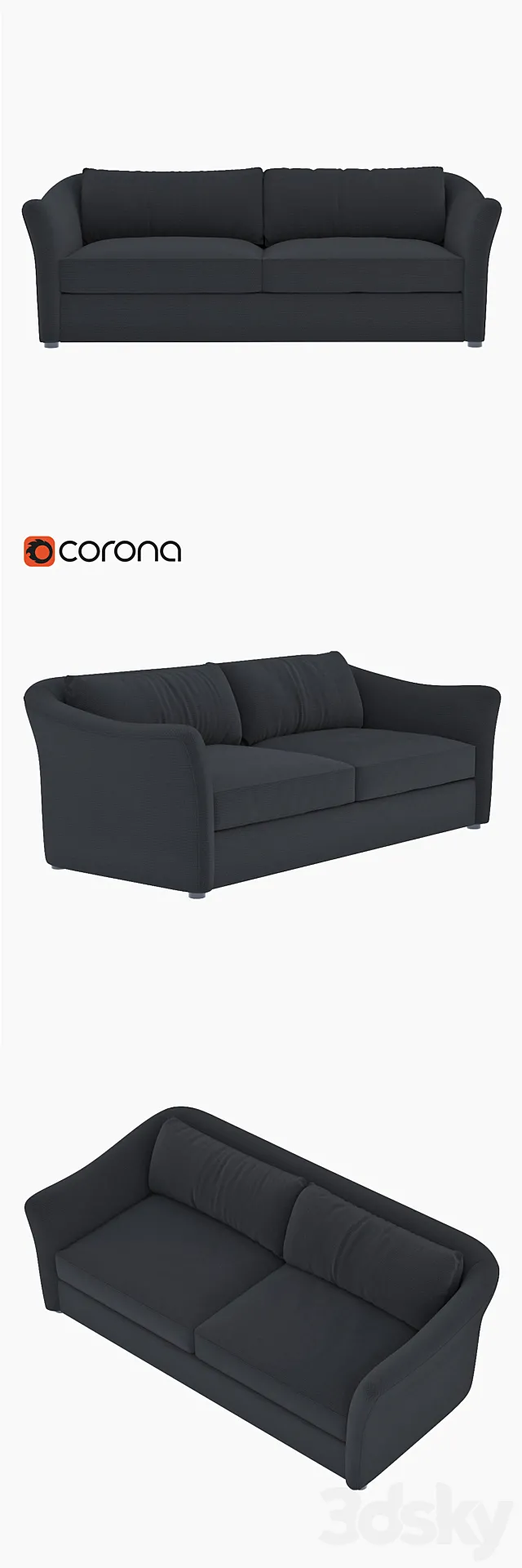 West Elm Delaney Sofa 3D Model
