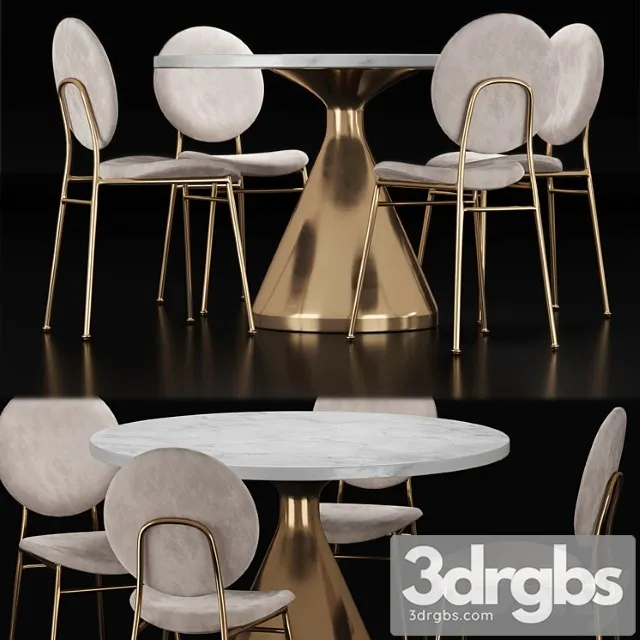 West Elm Dining Set 1 1 3D Model Free