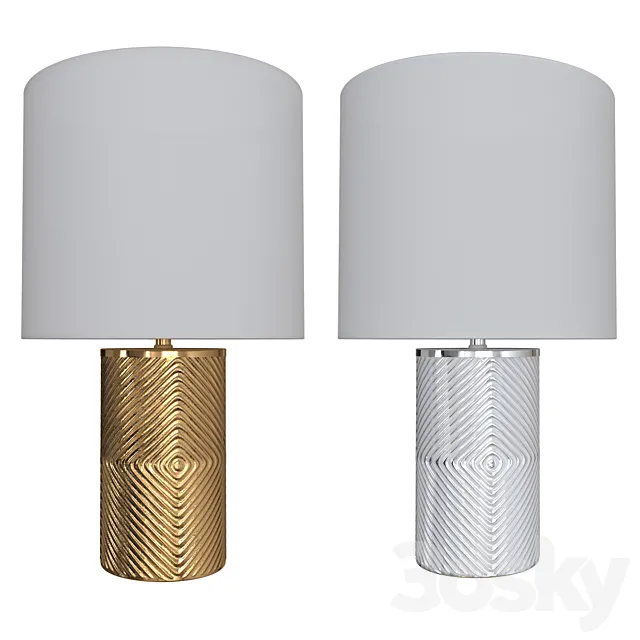 West Elm Etched Glass Table Lamp 3DModel