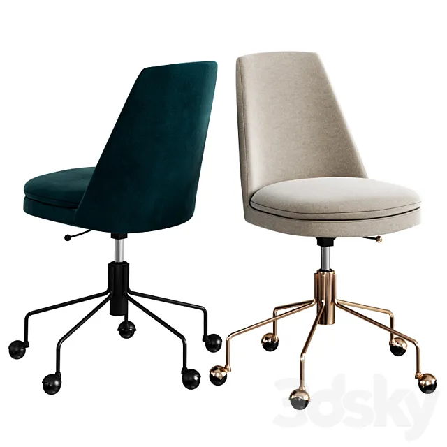 West elm Finley Swivel Office Chair 3D Model