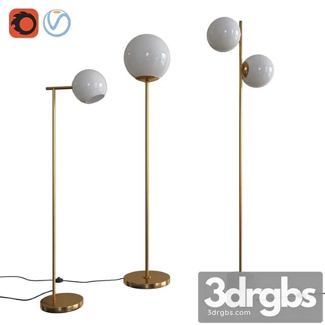 West Elm Floor Lamps Set 02 3D Model Free