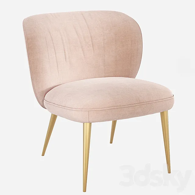 West Elm Ginger Slipper Chair 3D Model