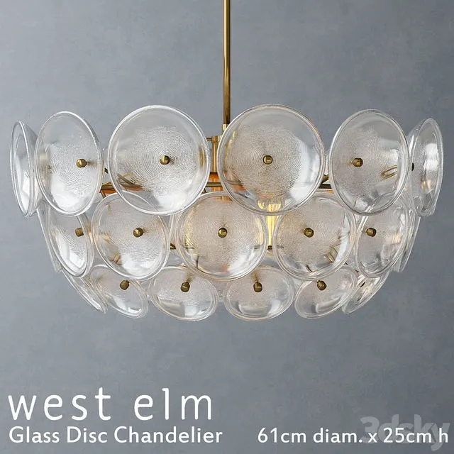 West elm - Glass Disc Chandelier 3D Model