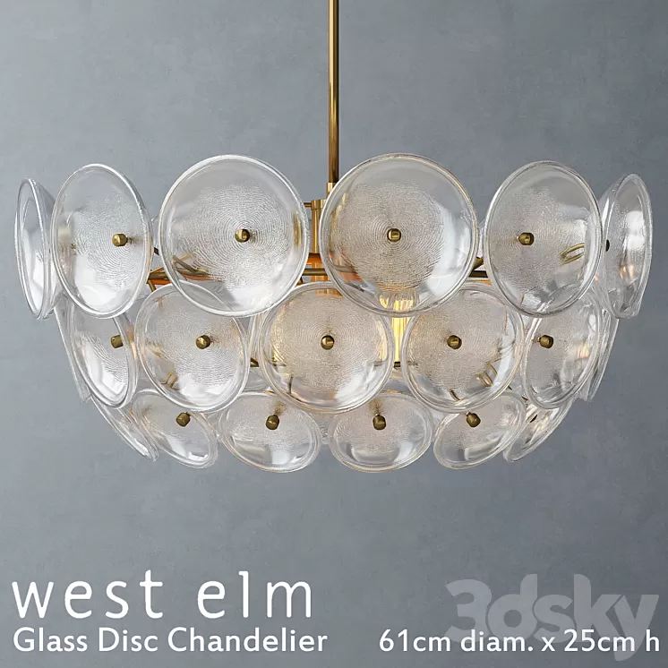 West elm - Glass Disc Chandelier 3D Model