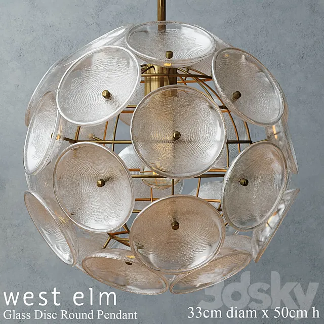 West elm - Glass Disc Round Pendant Free Download