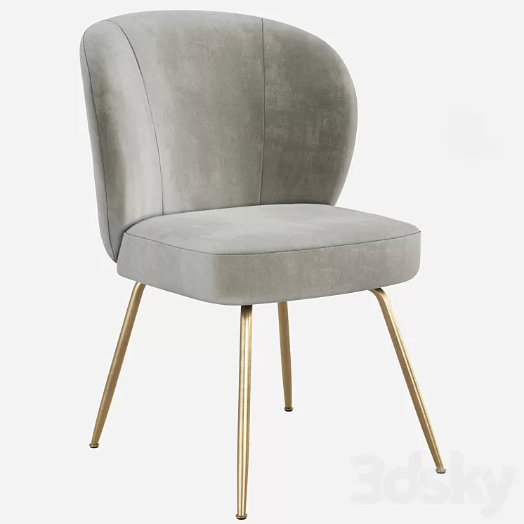 West Elm Greer Upholstered Dining Chair 3D Model