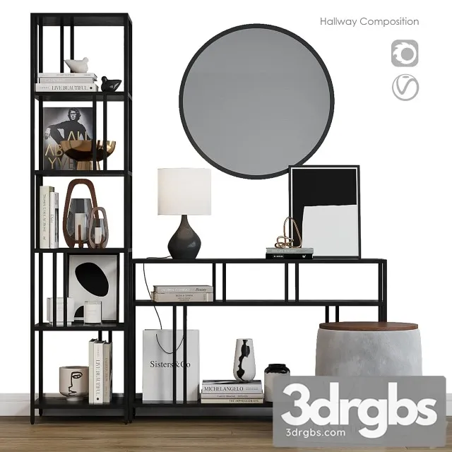 West Elm Hallway Composition 3 3D Model Free
